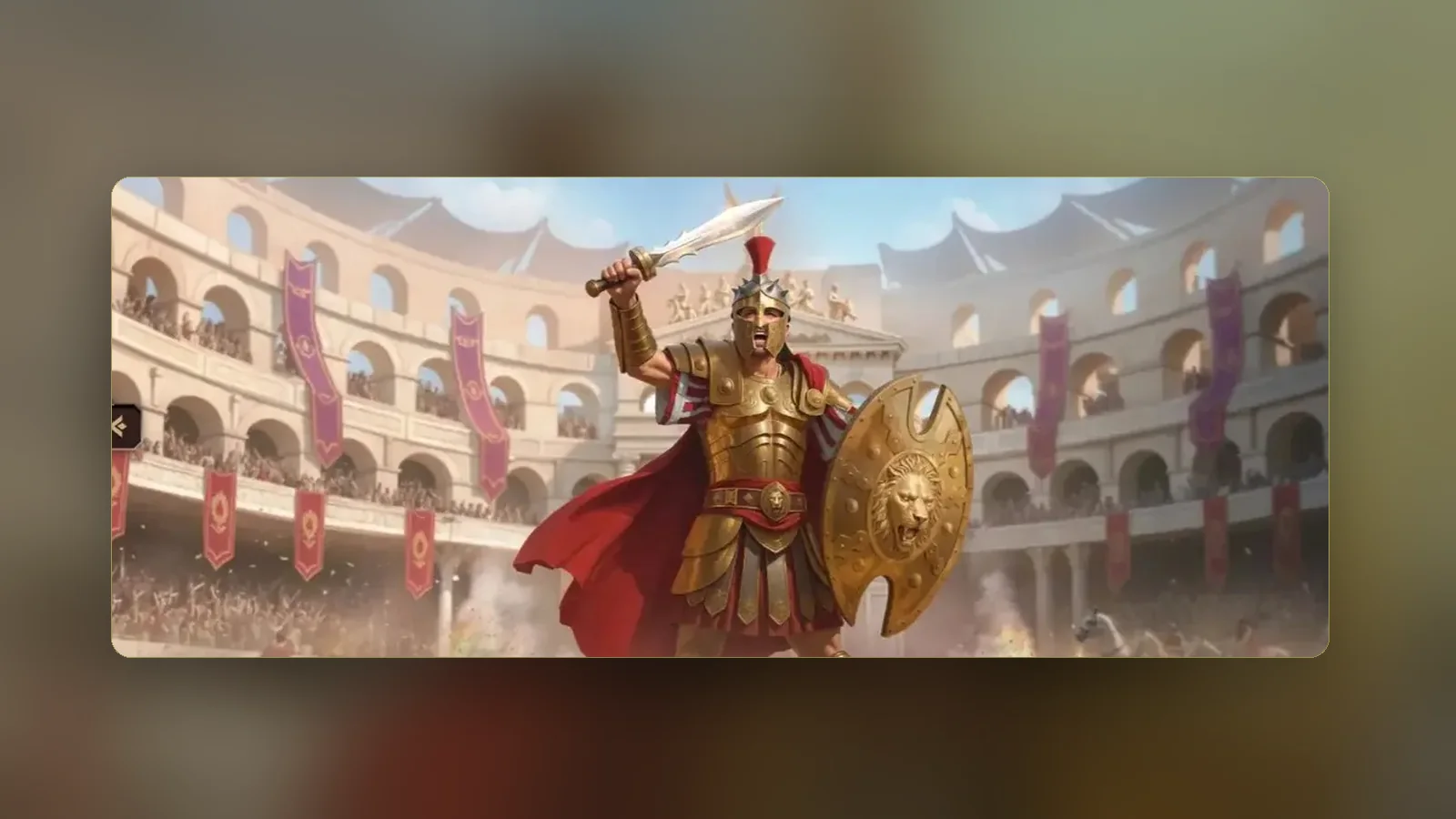 Il gladiatore nell'arena, il tema che accoglie chi entra su Lanista