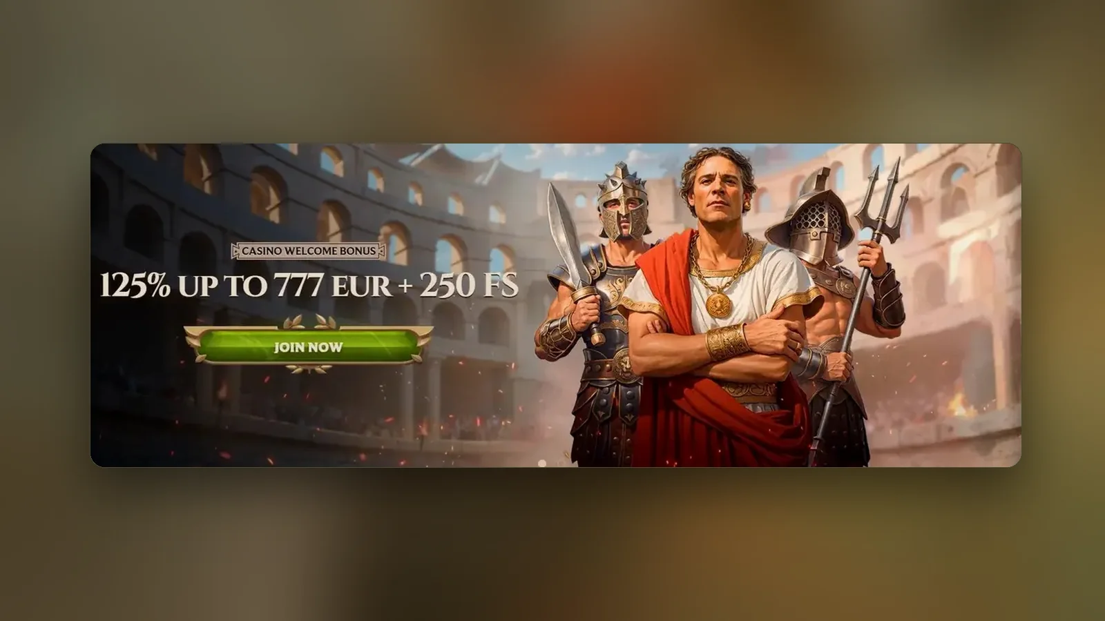 Il banner del benvenuto casinò di Lanista, l'offerta alternativa al bonus sport